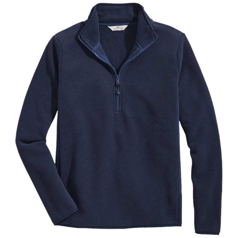 Vineyard Vines Women's Vineyard Navy Blank Harbor Fleece Quarter Zip small